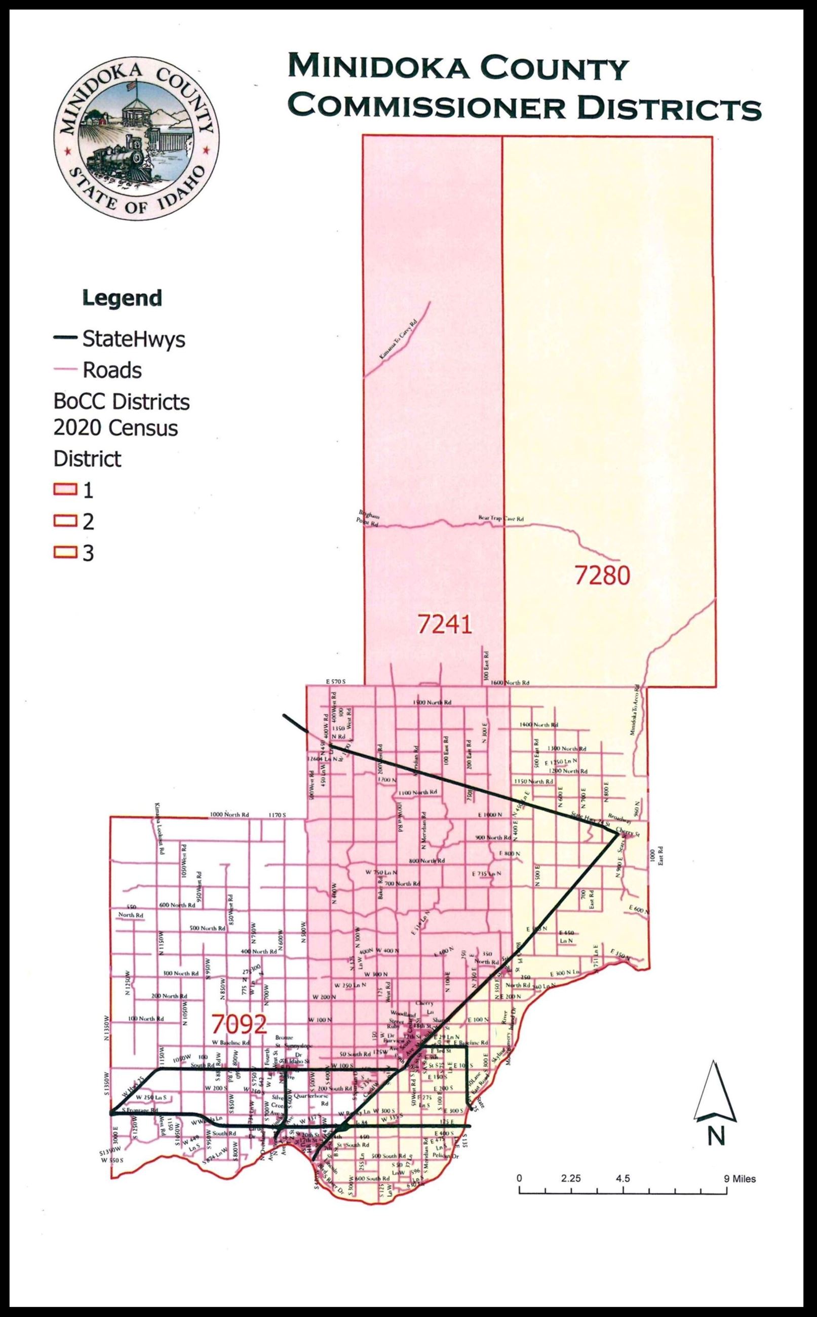 Minidoka Commissioner map
